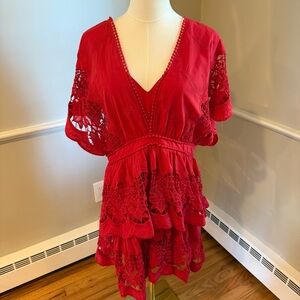 Farm Rio Red Richelieu Mini Dress